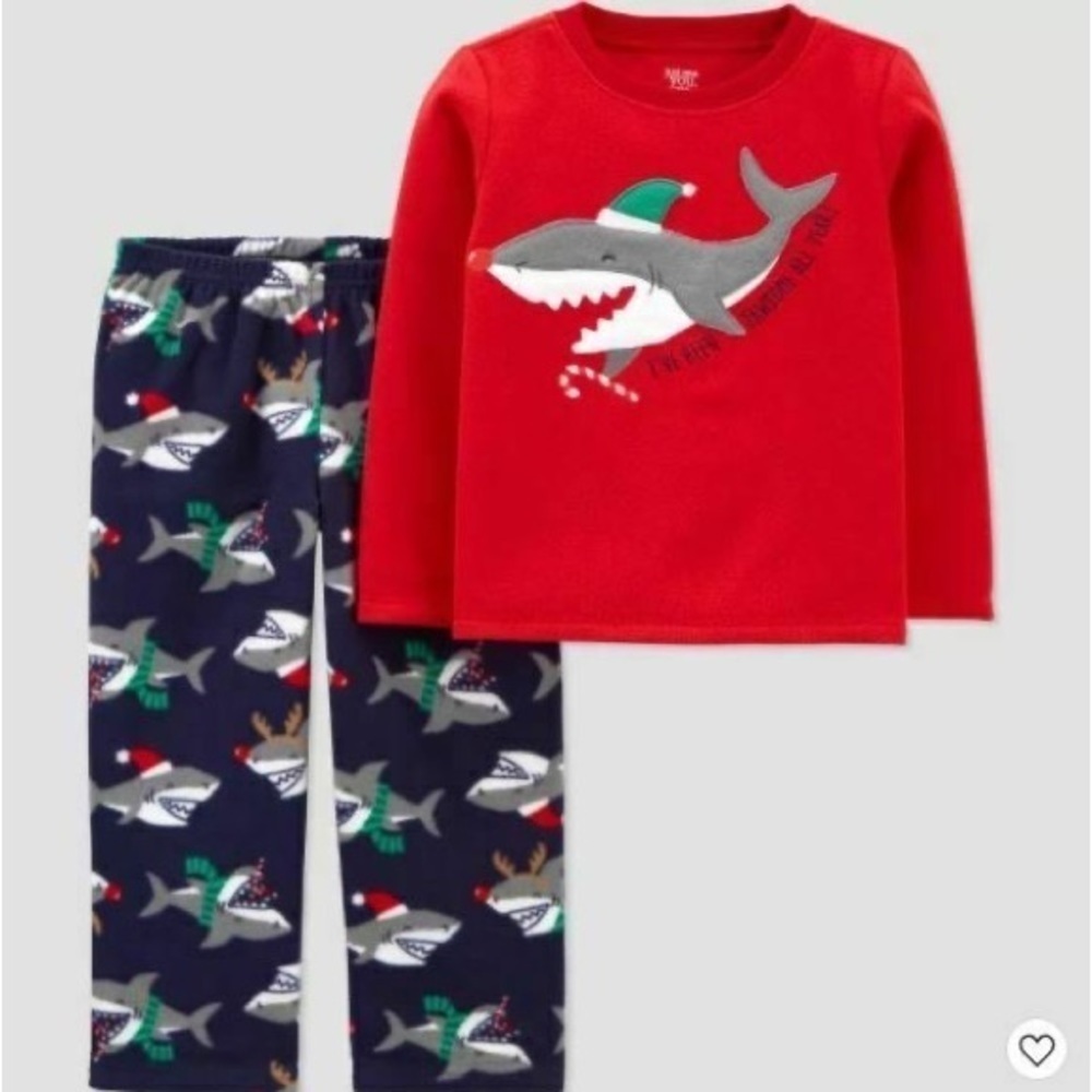 Just One You made by Carter’s Baby Boy Christmas Shark Pajamas
